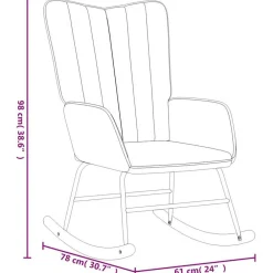 vidaXL Sillas-Silla mecedora con reposapiés terciopelo marrón