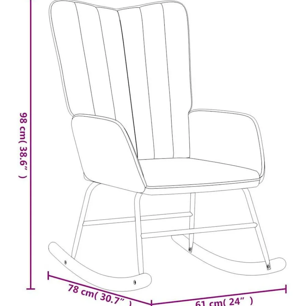 vidaXL Sillas-Silla mecedora con reposapiés terciopelo marrón