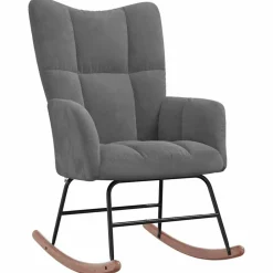 vidaXL Silla mecedora con reposapiés terciopelo Gris oscuro Outlet