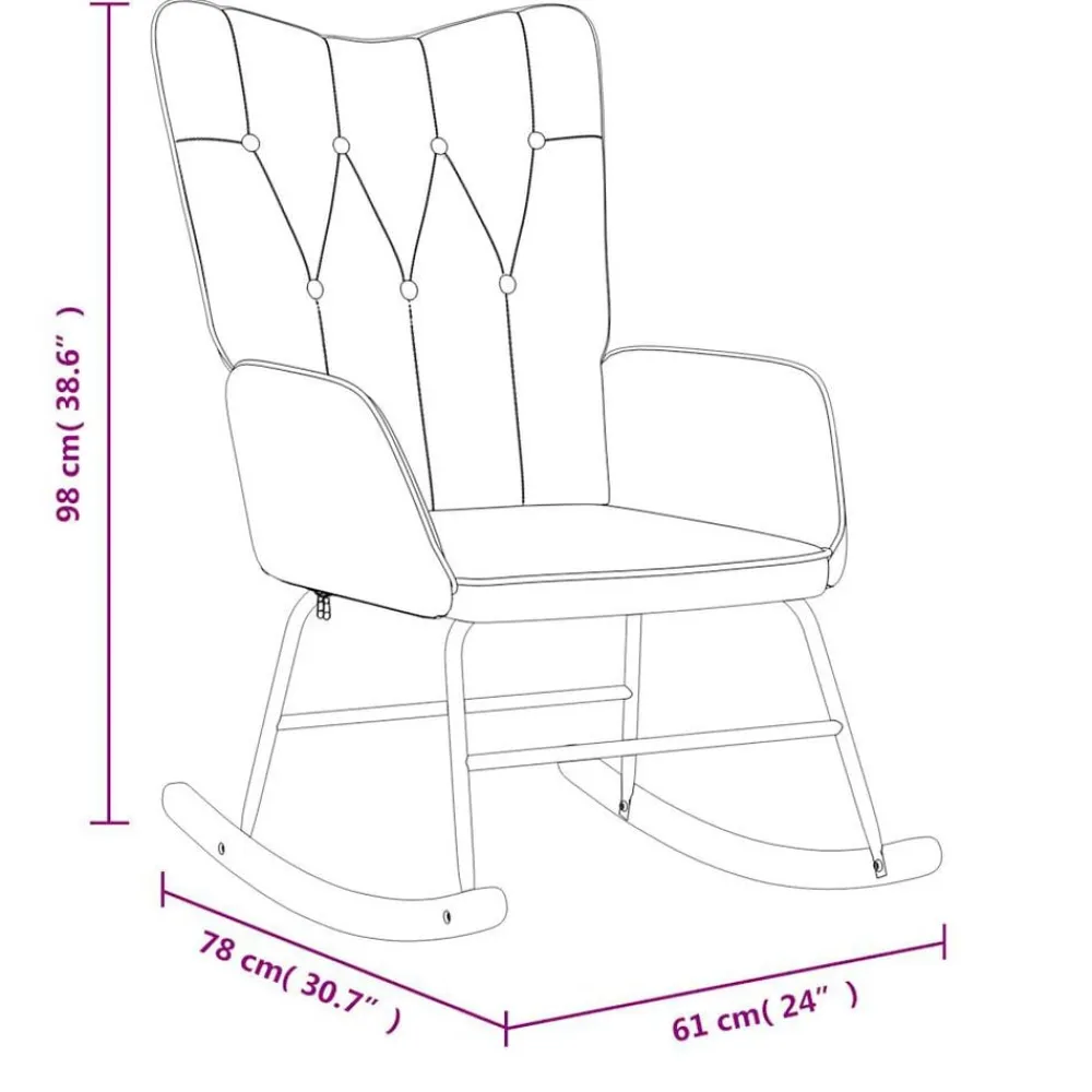 vidaXL Sillas-Silla mecedora con reposapiés tela color