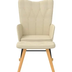 vidaXL Sillas-Silla mecedora con reposapiés tela color