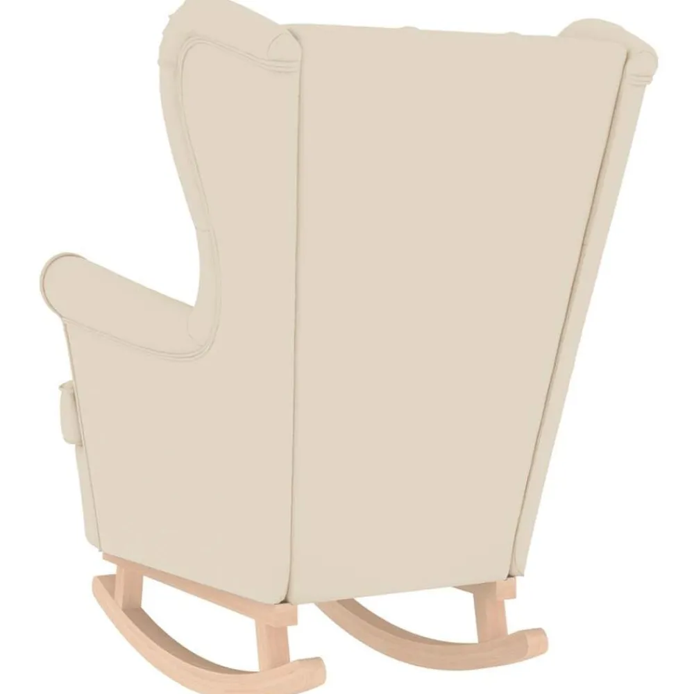 vidaXL Silla mecedora de lino 74x90x102 cm Blanco Hot