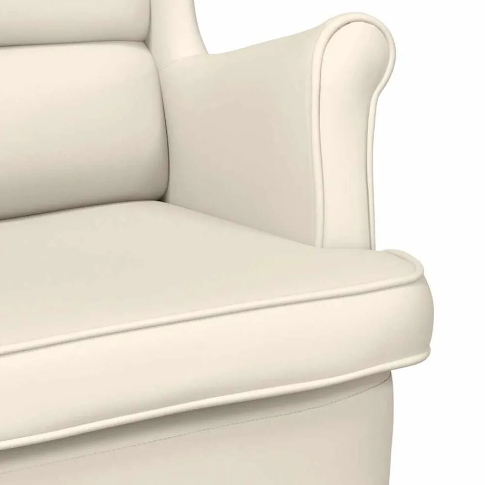vidaXL Silla mecedora de lino 74x90x102 cm Blanco Hot