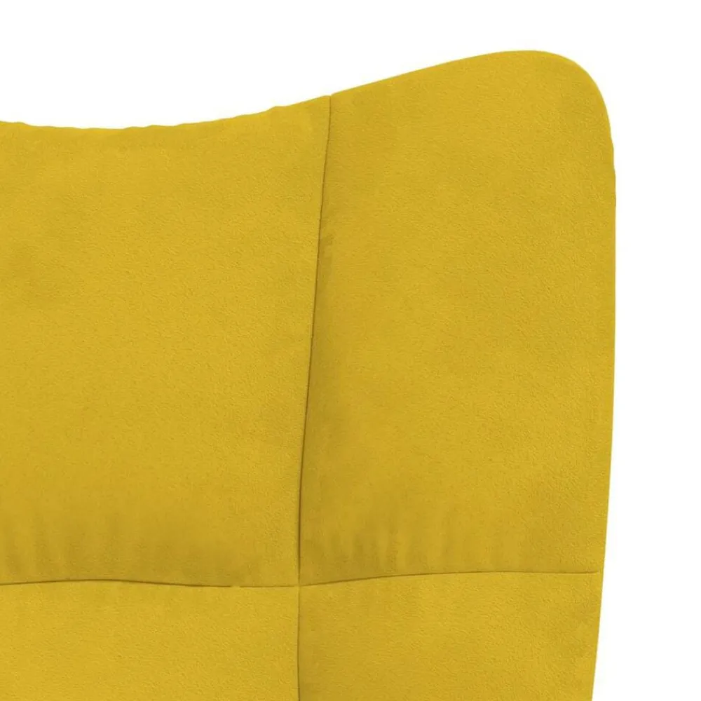 vidaXL Silla mecedora de terciopelo Amarillo mostaza New
