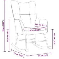 vidaXL Silla mecedora de terciopelo Amarillo mostaza New