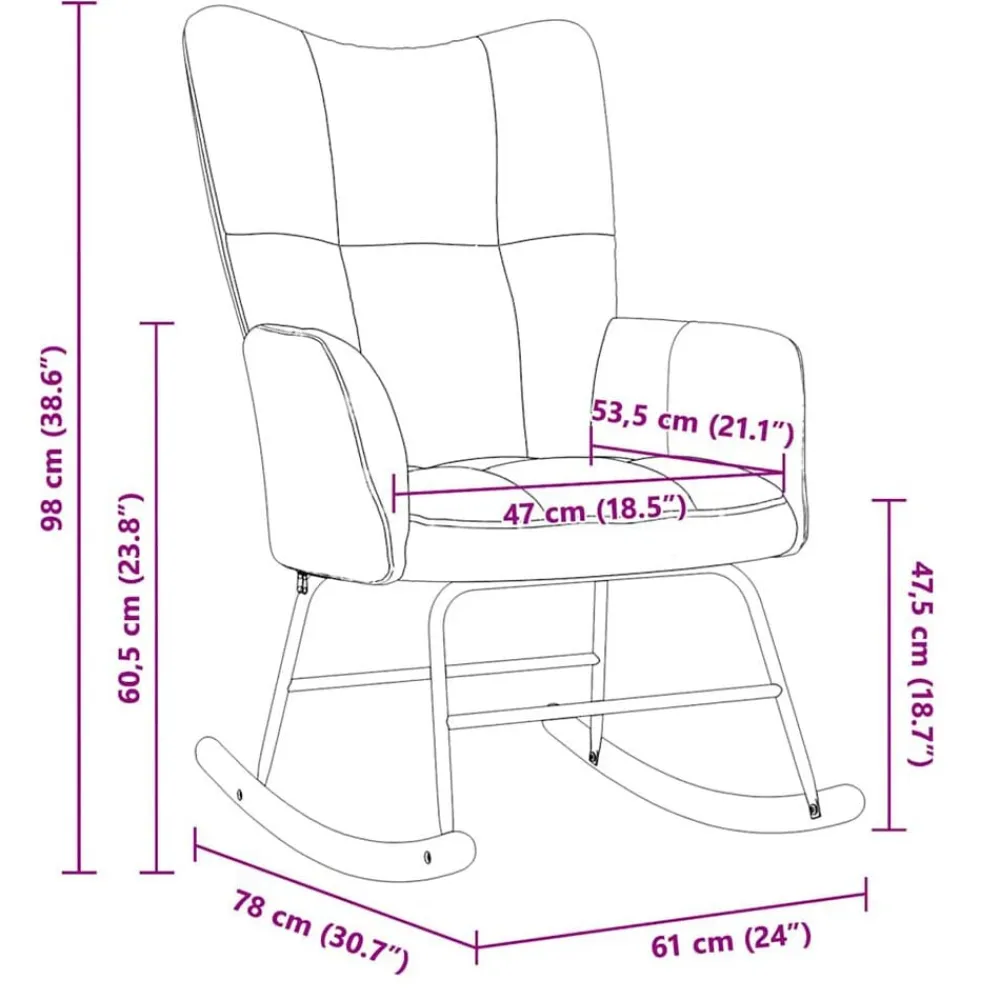 vidaXL Silla mecedora de terciopelo Amarillo mostaza New