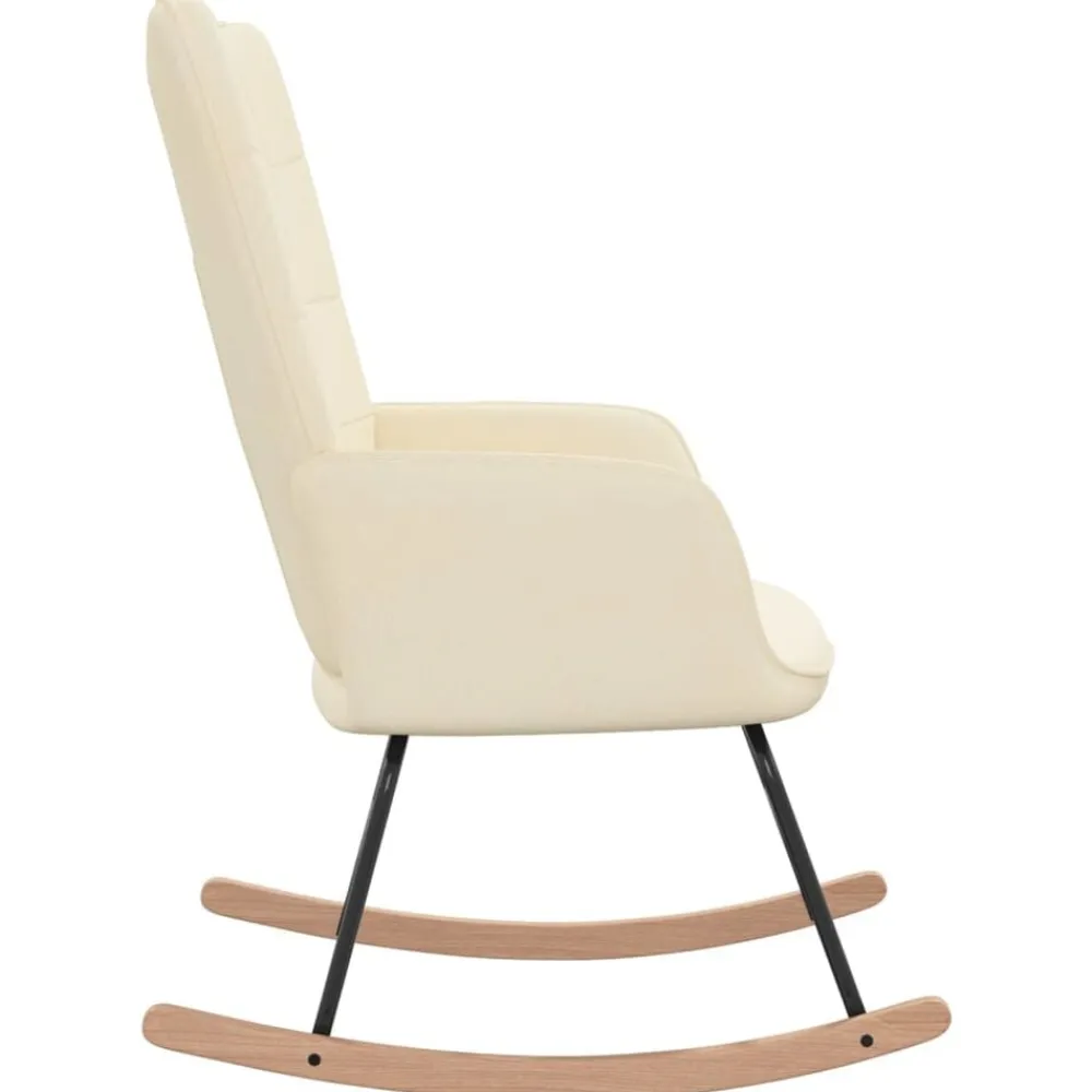 vidaXL Silla mecedora de tela color Crema Sale