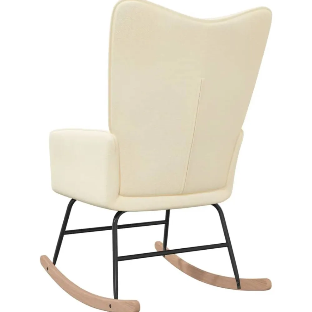 vidaXL Silla mecedora de tela color Crema Sale