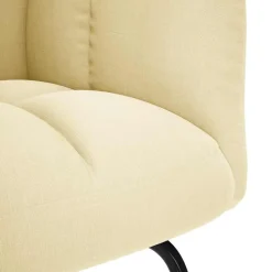 vidaXL Silla mecedora de tela color Crema