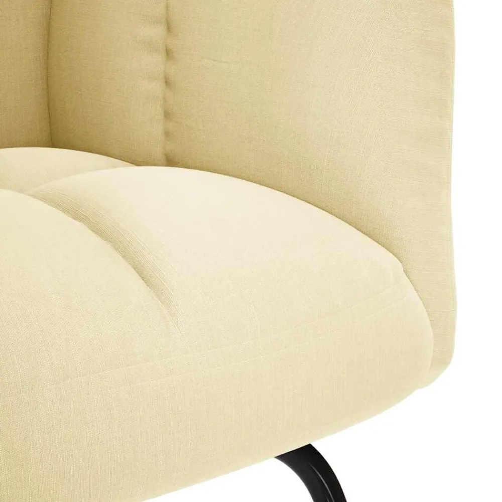 vidaXL Silla mecedora de tela color Crema