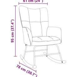 vidaXL Silla mecedora de tela color Crema