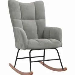 vidaXL Silla mecedora de terciopelo Gris claro Hot