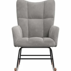 vidaXL Silla mecedora de terciopelo Gris claro Hot