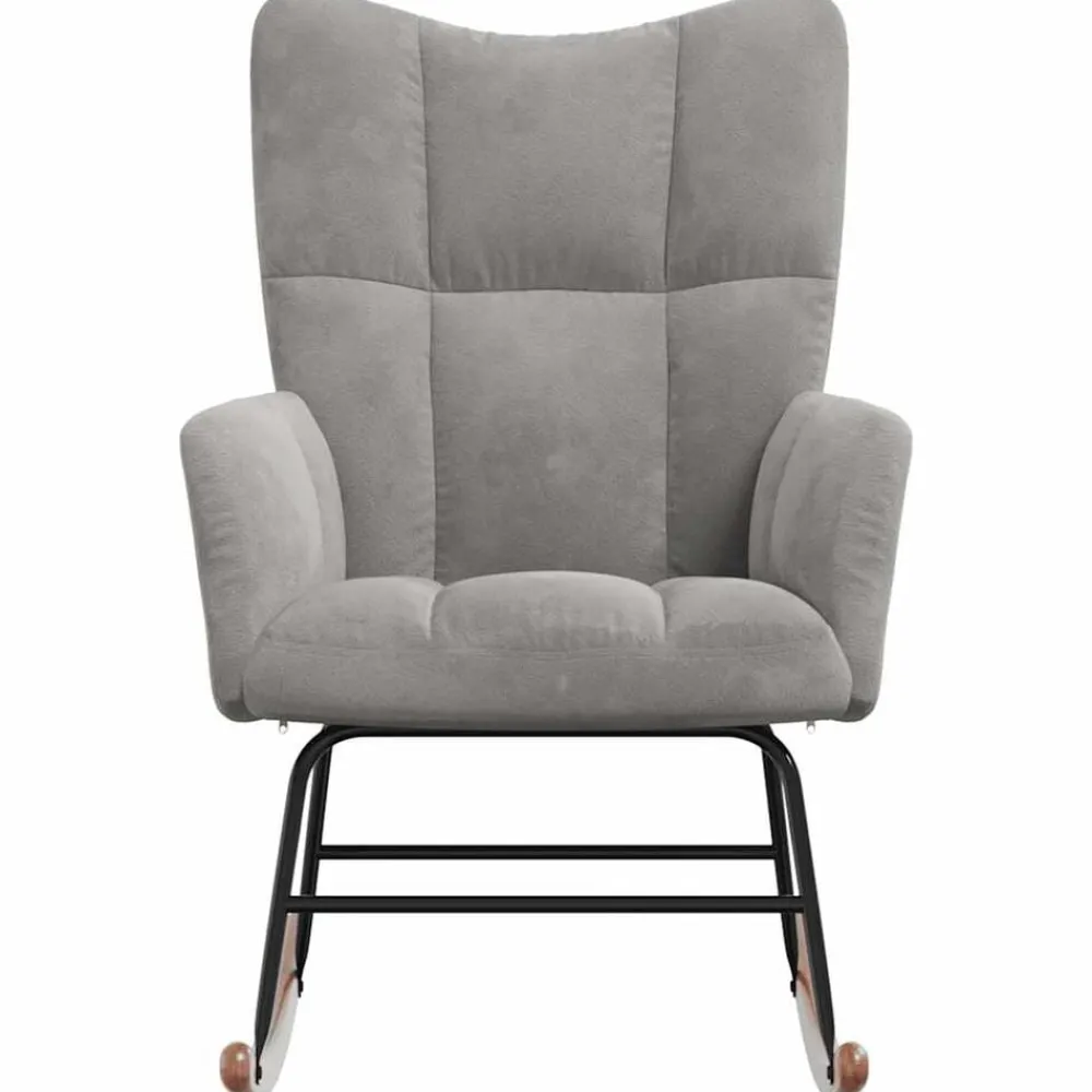 vidaXL Silla mecedora de terciopelo Gris claro Hot
