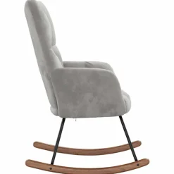 vidaXL Silla mecedora de terciopelo Gris claro Hot