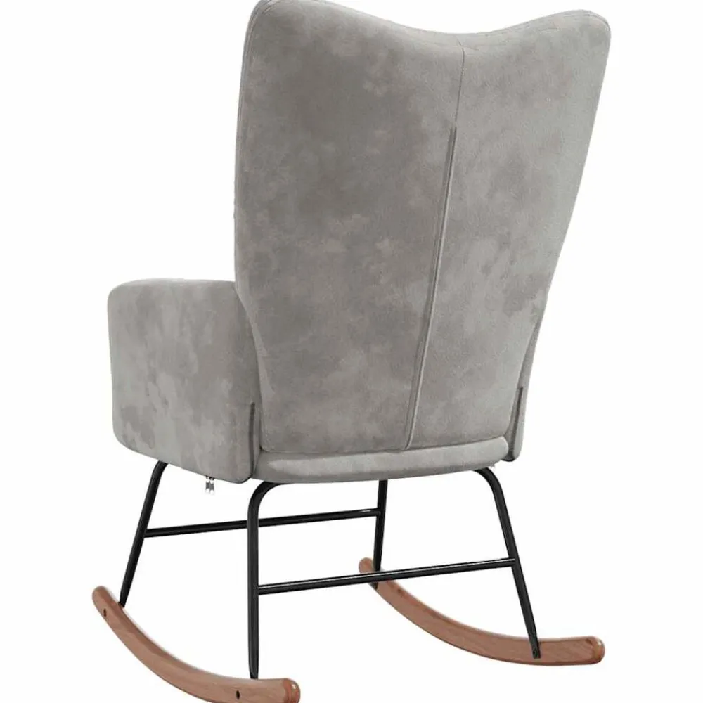 vidaXL Silla mecedora de terciopelo Gris claro Hot