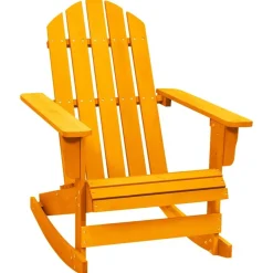 vidaXL Silla mecedora de jardín Adirondack madera maciza abeto Naranja Sale