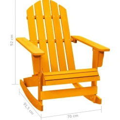 vidaXL Silla mecedora de jardín Adirondack madera maciza abeto Naranja Sale