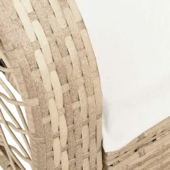 vidaXL Muebles De Jardín-Silla mecedora de jardín con cojines ratán sintético beige