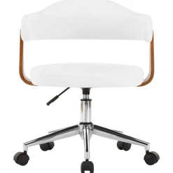 vidaXL Mobiliario De Oficina-Silla oficina giratoria madera curvada cuero sintético