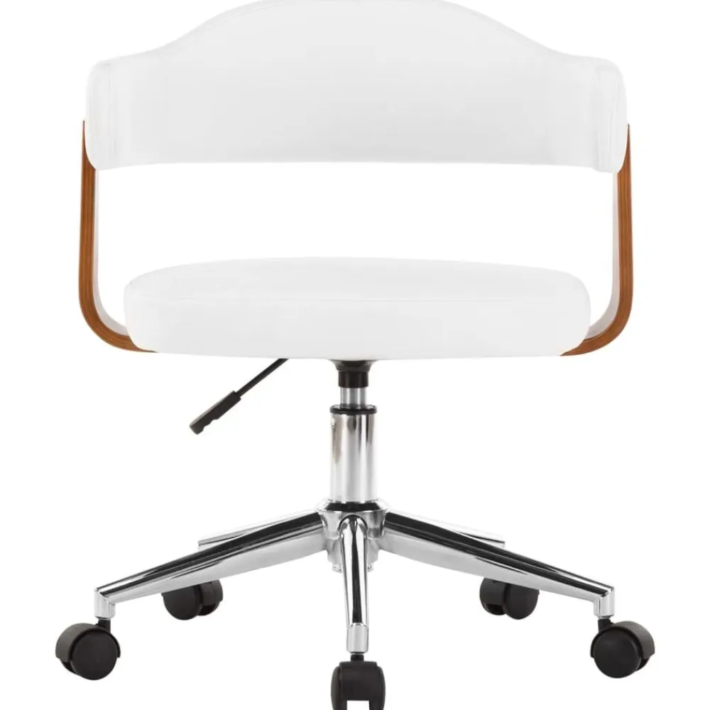 vidaXL Mobiliario De Oficina-Silla oficina giratoria madera curvada cuero sintético