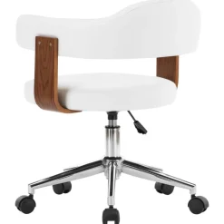 vidaXL Mobiliario De Oficina-Silla oficina giratoria madera curvada cuero sintético