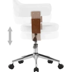 vidaXL Mobiliario De Oficina-Silla oficina giratoria madera curvada cuero sintético