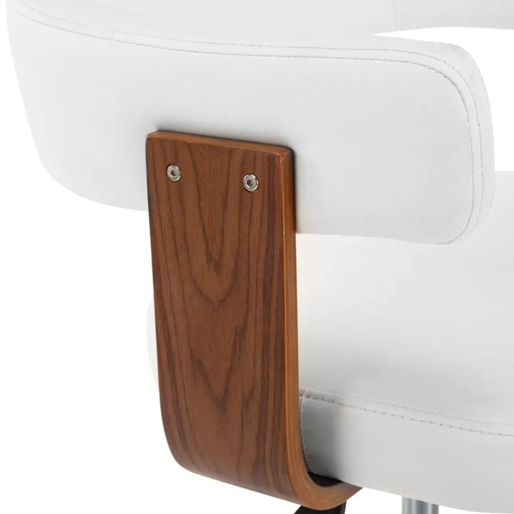 vidaXL Mobiliario De Oficina-Silla oficina giratoria madera curvada cuero sintético