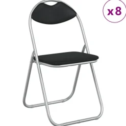 vidaXL Silla Plegable 8 pcs 48 x 43,5 x 81 cm Negro y gris Online