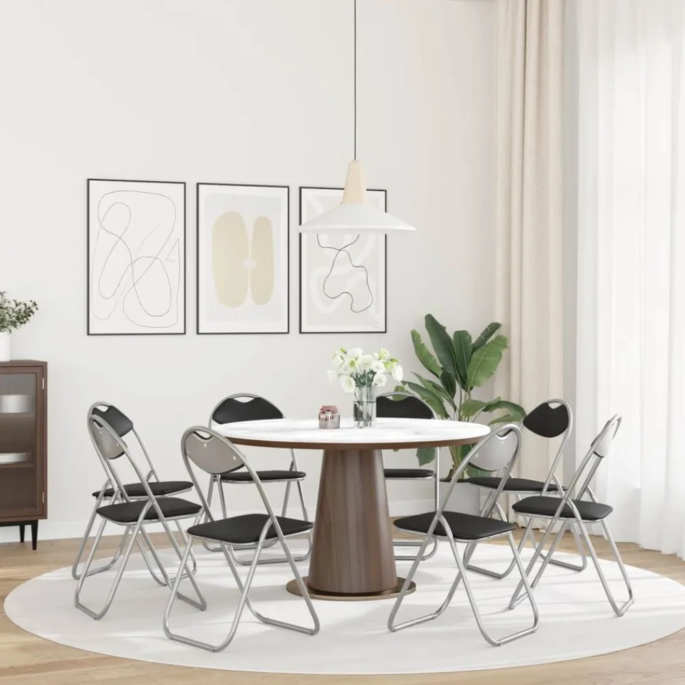vidaXL Silla Plegable 8 pcs 48 x 43,5 x 81 cm Negro y gris Online