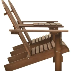vidaXL Sillas Adirondack de jardín y mesita madera maciza abeto marrón Marr&oacute;n Best