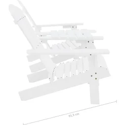 vidaXL Sillas Adirondack de jardín y mesita madera maciza abeto Blanco Hot
