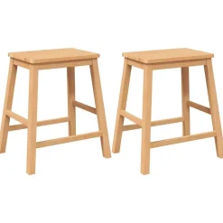 vidaXL Sillas-Sillas de bar 2 uds madera maciza caucho