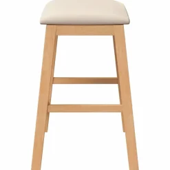 vidaXL Sillas-Sillas de bar con cojines 2 uds madera maciza caucho