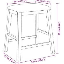vidaXL Sillas de bar con cojines 2 uds madera maciza marrón caucho Marrón y claro Outlet