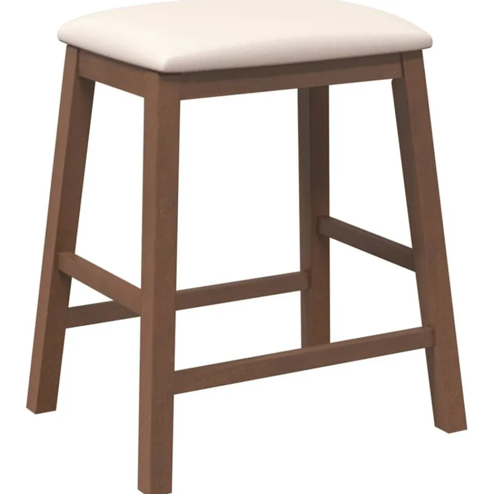 vidaXL Sillas de bar con cojines 2 uds madera maciza marrón caucho Marrón y claro Outlet