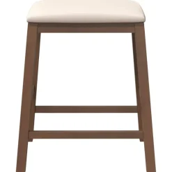 vidaXL Sillas de bar con cojines 2 uds madera maciza marrón caucho Marrón y claro Outlet