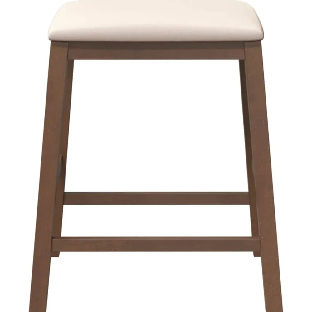 vidaXL Sillas de bar con cojines 2 uds madera maciza marrón caucho Marrón y claro Outlet