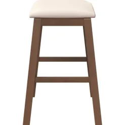 vidaXL Sillas de bar con cojines 2 uds madera maciza marrón caucho Marrón y claro Outlet