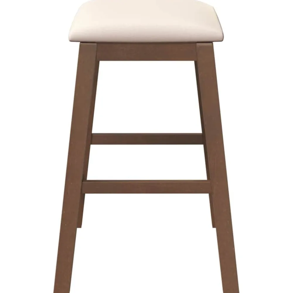 vidaXL Sillas de bar con cojines 2 uds madera maciza marrón caucho Marrón y claro Outlet