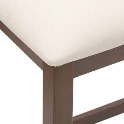 vidaXL Sillas de bar con cojines 2 uds madera maciza marrón caucho Marrón y claro Outlet