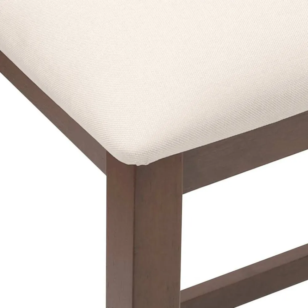 vidaXL Sillas de bar con cojines 2 uds madera maciza marrón caucho Marrón y claro Outlet