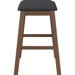 vidaXL Sillas-Sillas de bar con cojines 2 uds madera maciza marrón caucho