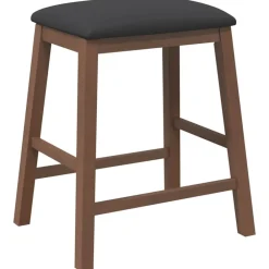 vidaXL Sillas-Sillas de bar con cojines 2 uds madera maciza marrón caucho