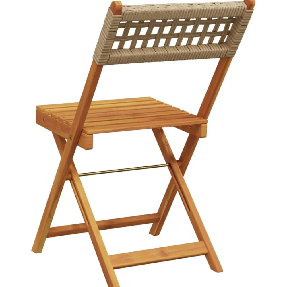 vidaXL Muebles De Jardín-Sillas de bistró 2 uds madera maciza de acacia ratán PE