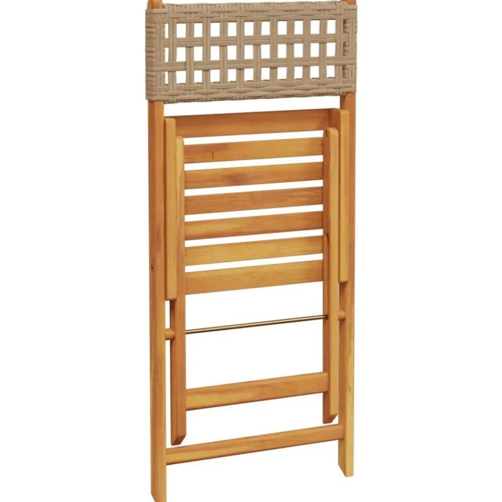 vidaXL Muebles De Jardín-Sillas de bistró 2 uds madera maciza de acacia ratán PE