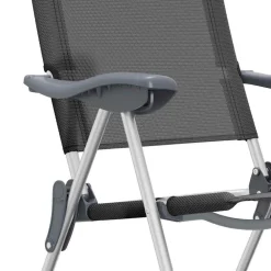 vidaXL Sillas de camping plegables de aluminio 2 unidades Negro