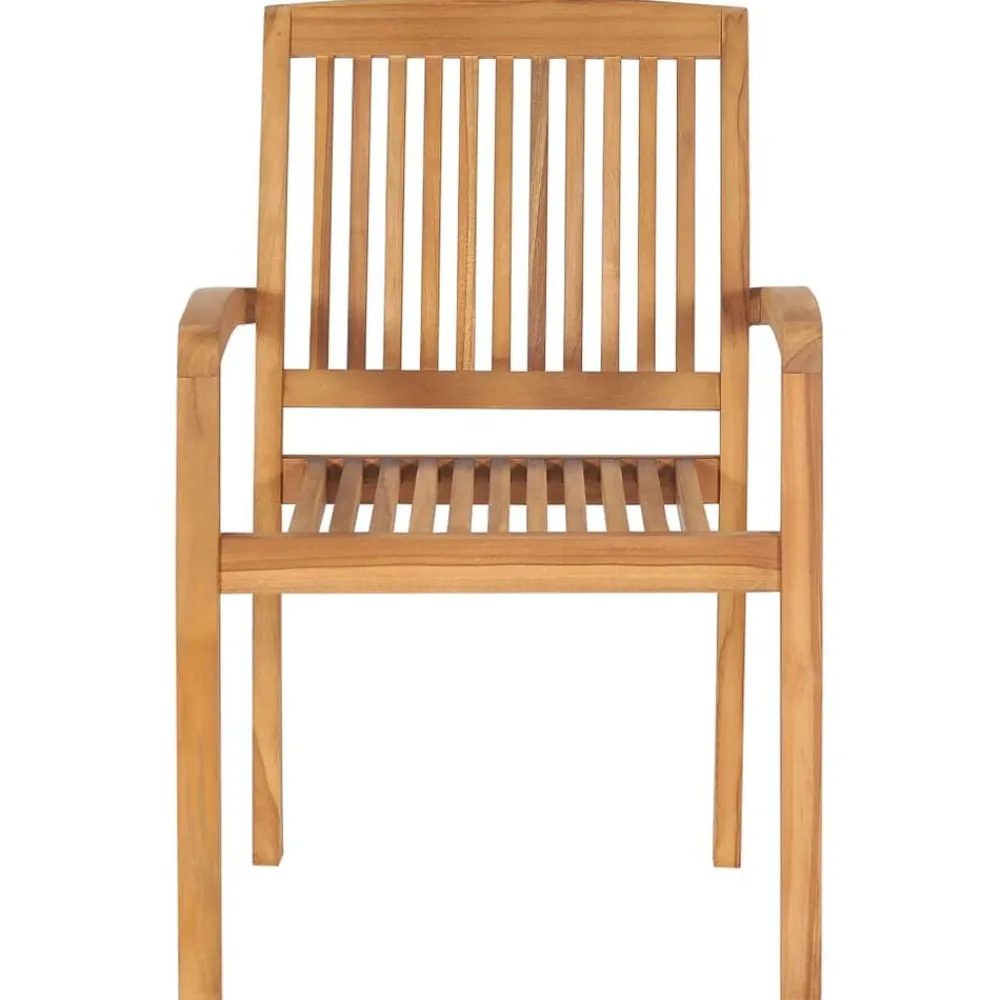 vidaXL Sillas de comedor de jardín apilables 2 uds madera maciza teca Best