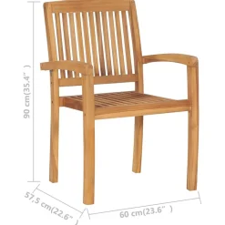 vidaXL Sillas de comedor de jardín apilables 2 uds madera maciza teca Best