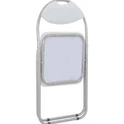 vidaXL Sillas de comedor plegables 4 unidades cuero sintético blanco y gris